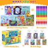 28 Pack Valentines Day Gifts for Kids School Classroom Exchange, Mini Coloring Books with 28 Crayons, 7 Fun Themes Non Candy Valentines Party Favors for Birthday Goodie Bag Stuffers Classroom Prizes view 2