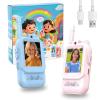 Video Walkie Talkies for Kids - 2 Pack with Real-Time Video & Voice Chat, Fun Voice Changer & Video Effects, Rechargeable, Long Range (500ft), Ideal for Indoor & Outdoor Play(Ages 3-12) (Blue+Pink) view 1