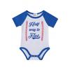 1/2 Way To First Half Birthday Boy Girl 6 Month Baseball Halfway Royal Blue Outfit Set view 1