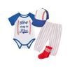 1/2 Way To First Half Birthday Boy Girl 6 Month Baseball Halfway Royal Blue Outfit Set view 2