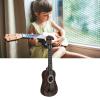 Alomejor Kids Ukulele, 4 String Plastic Guitar Toy with Cartoon Design, Educational Musical Instrument for Beginners, Playable Toy for Boys and Girls (Deep Wood Grain Pattern) view 2