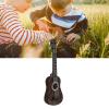 Alomejor Kids Ukulele, 4 String Plastic Guitar Toy with Cartoon Design, Educational Musical Instrument for Beginners, Playable Toy for Boys and Girls (Deep Wood Grain Pattern) view 3