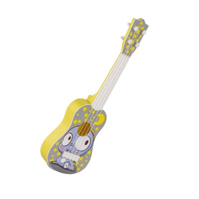 Alomejor Kids Ukulele, 4 String Plastic Guitar Toy with Cartoon Design, Educational Musical Instrument for Beginners, Playable Toy for Boys and Girls (Big Eye Dragon Pattern)