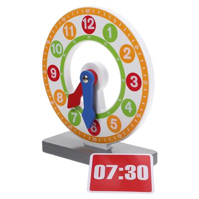 Vaguelly Wooden Educational Clock for Learning Teaching Prop with Dial Promote Hand-Eye Coordination Logical Thinking Early Childhood Development
