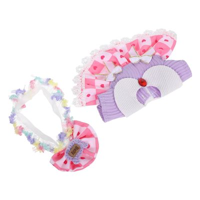 COOLHIYA Doll Clothes with Dress and Flower Headband Miniature Accessories Compatible with Various Dolls Versatile Outfits for Creative Play and Photoshoot Props