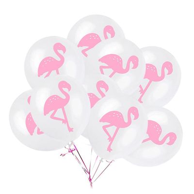 HAKIDZEL 12Pcs Flamingo Latex Balloons Rubber Party Balloons for Birthday Wedding Decorations Reusable Flamingo Pattern Favors
