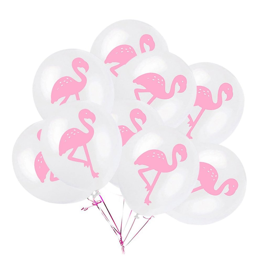 HAKIDZEL 12Pcs Flamingo Latex Balloons Rubber Party Balloons for Birthday Wedding Decorations Reusable Flamingo Pattern Favors