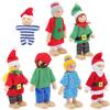 Beaupretty 7pcs Wooden Family Doll with Movable Joints Mini Dolls for Pretend Play Creative Dollhouse Figures for Boys and Imaginative Birthday and Christmas view 1