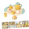 Uonlytech Wooden Tea Set for Pretend Play Afternoon Tea Party Set with Teapot Teacups for Imaginative Play and Tiny House Decor view 2