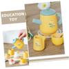 Uonlytech Wooden Tea Set for Pretend Play Afternoon Tea Party Set with Teapot Teacups for Imaginative Play and Tiny House Decor view 3