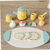 Uonlytech Wooden Tea Set for Pretend Play Afternoon Tea Party Set with Teapot Teacups for Imaginative Play and Tiny House Decor view 4