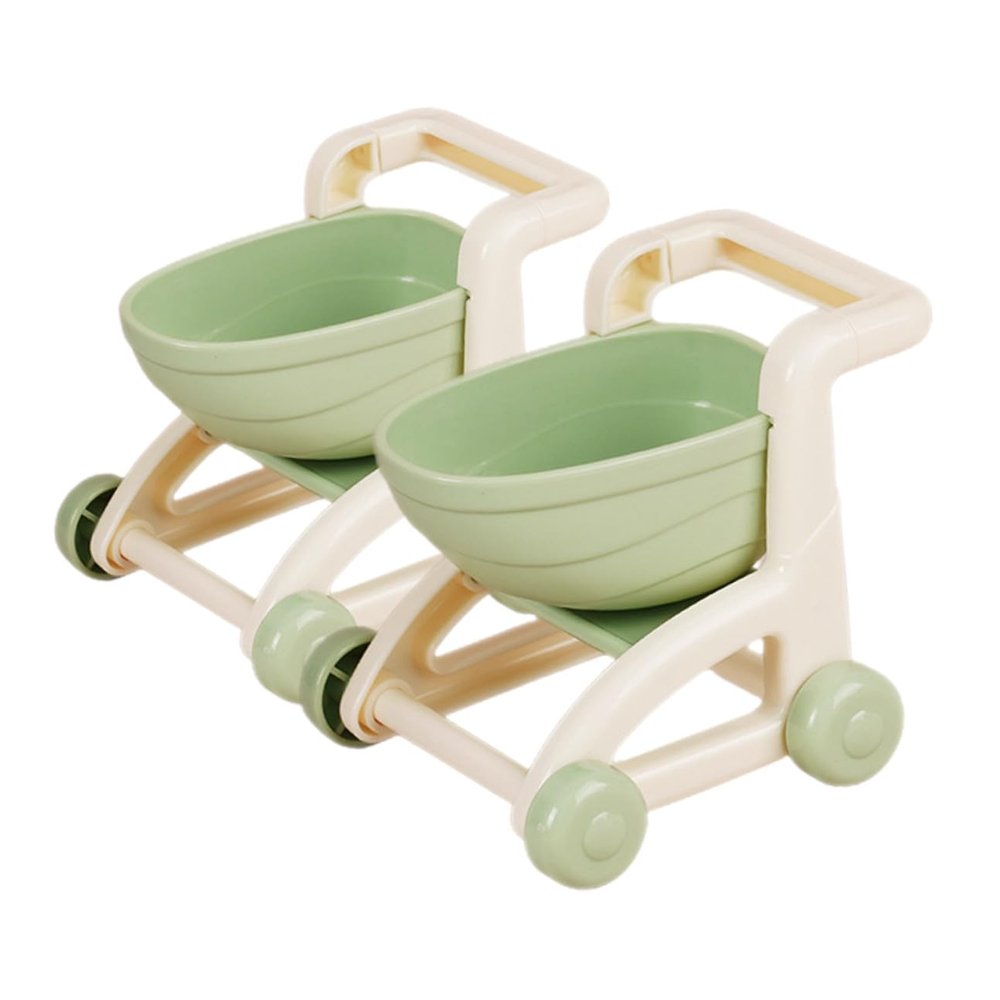 Gogogmee 2pcs Mini Shopping Cart for Ages Small Supermarket Cart Simulation Grocery Pretend Play Indoor for Boys