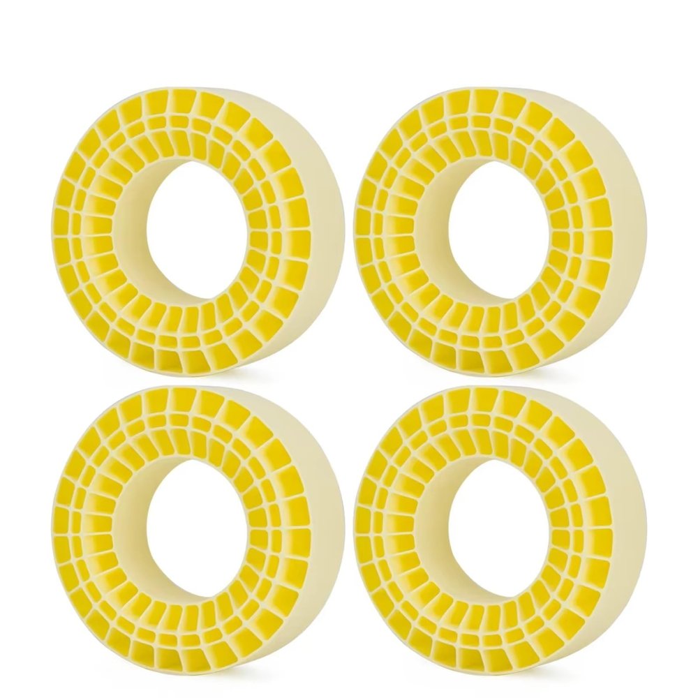 Rc Accessories For SCX10 For Capra For Wraith 1/10 4PCS Waterproof 2.2" Silicone Rubber Insert Foam 125x45mm RC Crawler Car Upgrade Parts(Yellow)