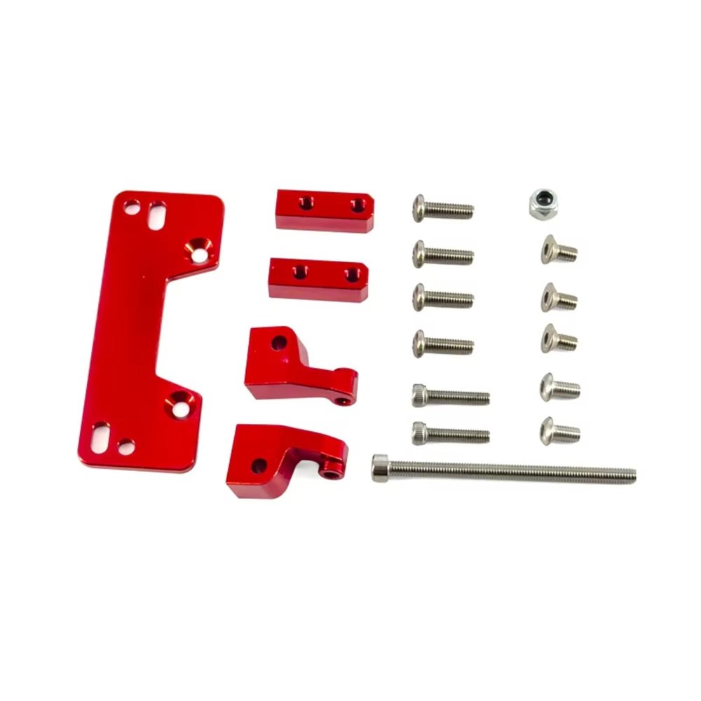 Rc Parts For Axial For Scx10 II 1/10 Upgrade Parts Aluminum Alloy Axle Servo Mount Base Stand Metal For Remote Control Rc Crawler Car Accessories(Red)