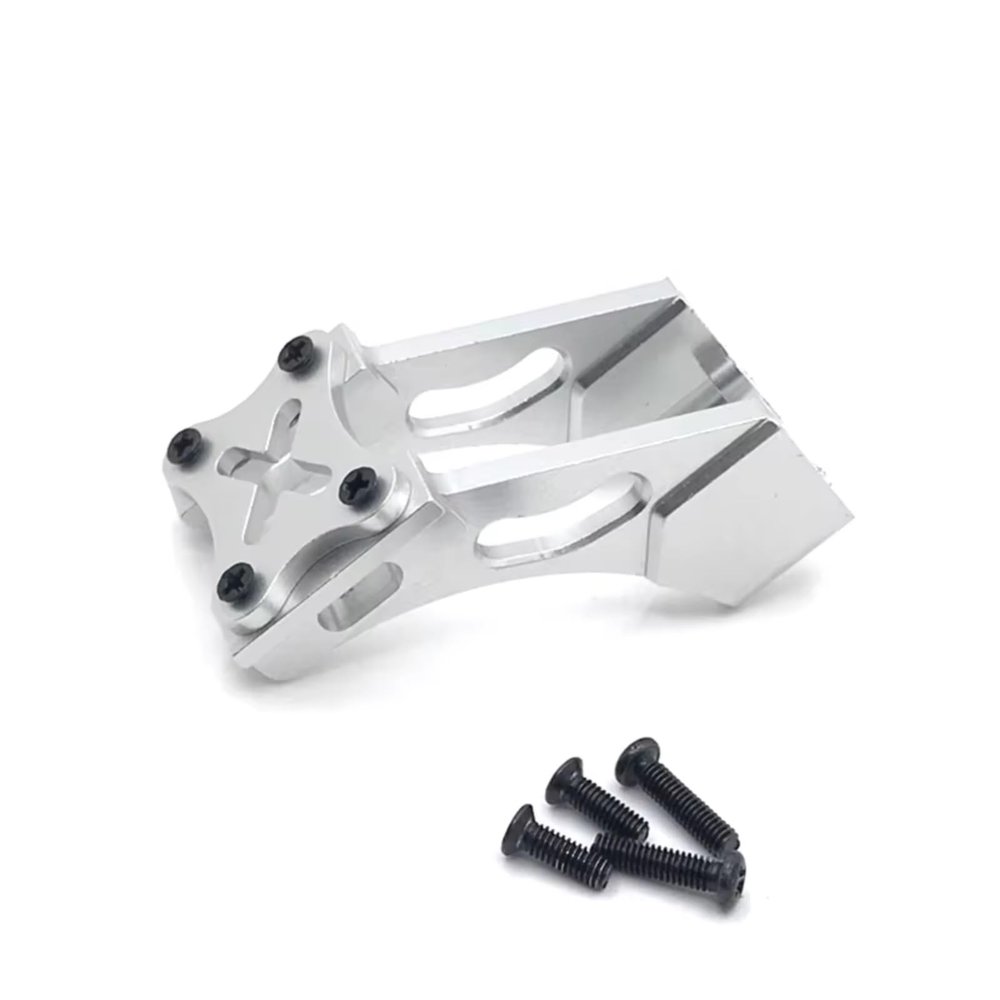 Rc Accessories For Wltoys 144001 144010 124007 124017 124019 184016 Metal Tail Wing Mount Fixing Bracket RC Car Upgrade Parts Accessories(Silver)