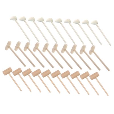 Yardwe 30PCS Mini Wooden Mallets Solid Hardwood Gavel Lightweight Pounding Hammer Tools for Educational Play Birthday Party Supplies