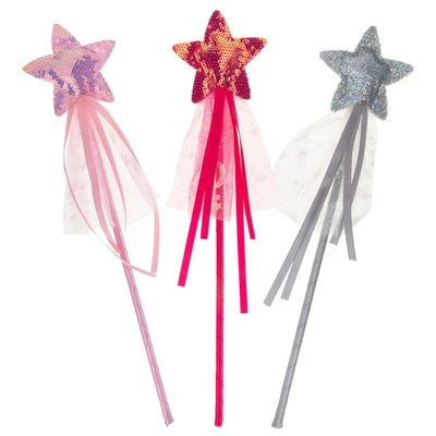 LALADEFIEE 3Pcs Star Fairy Wand for Lightweight Party Prop with Tassel Design for Halloween Cosplay Birthday Concerts