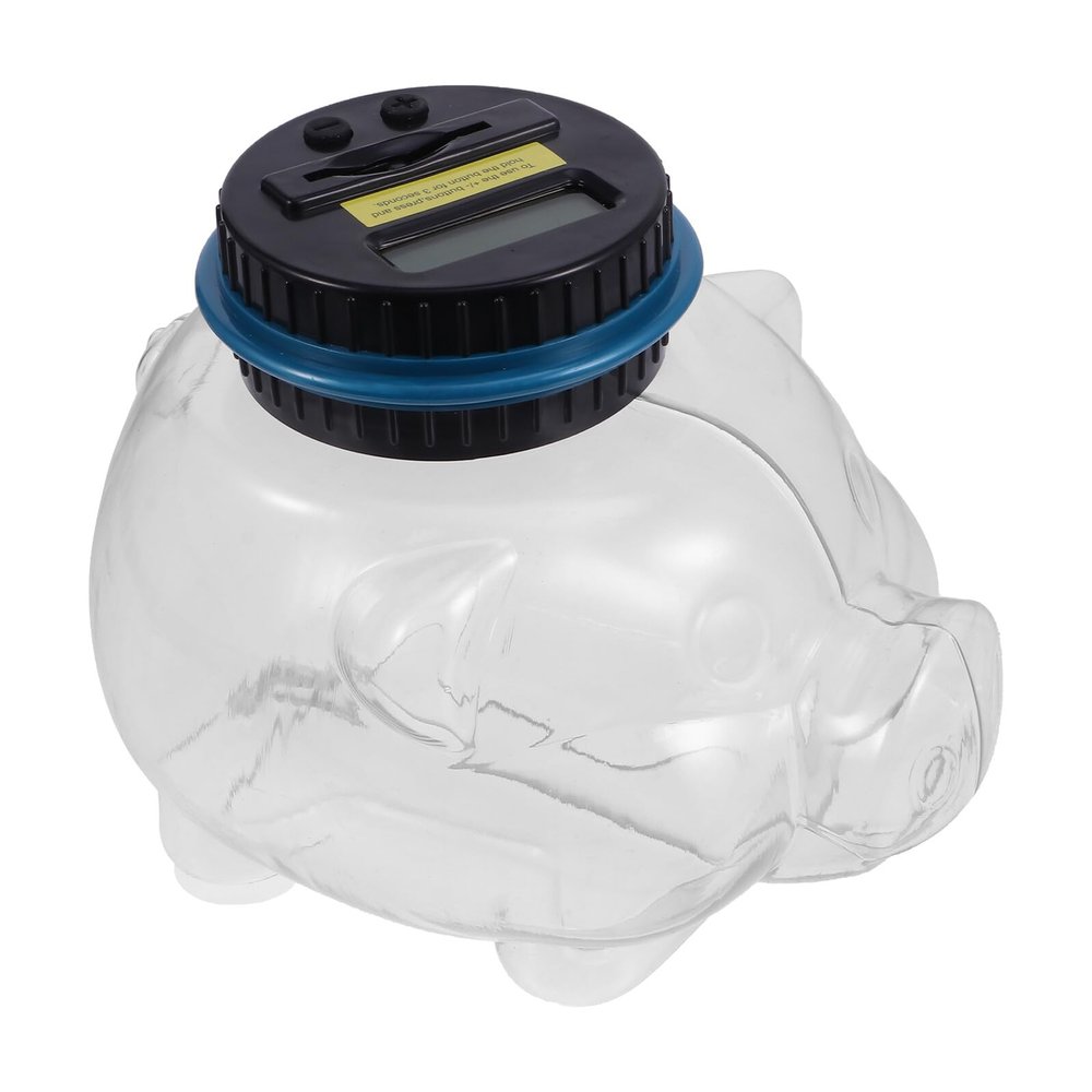 Abaodam Digital Savings Jar Piggy Bank for Adults with LCD Coin Counter Transparent Capacity Coin Container with Off-lid for Easter and Christmas