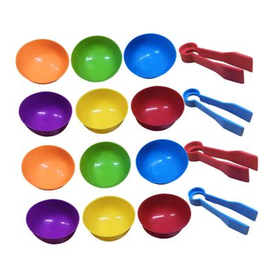 BESPORTBLE 2 Sets Color Sorting Bowls and Clips Educational for Counting and Math Learning Early Learning Game for Preschool Skill Development