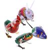FELTECHELECTR 4pcs Wind-up Iron Animal Clockwork Action for Boys with Frog Rooster Bunny Rodent for Birthday and Festival Random Color view 1