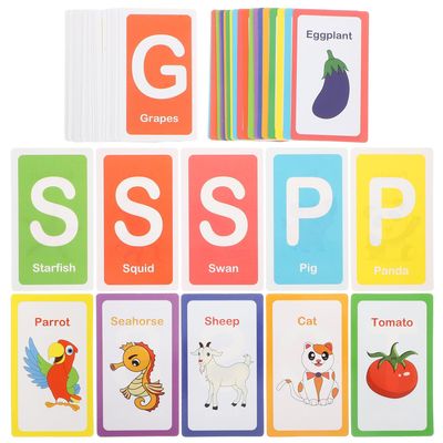 Abaodam Learning Flash Cards Alphabet Cognition Educational for Safe Paper Cards for Home School Travel