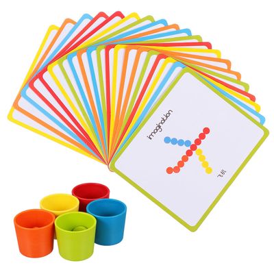 Abaodam Color Sorting Counting Cup for Early Education Bright Color Montessori for Preschoolers Wooden Puzzle Plaything for Hand-Eye Coordination and Logical Thinking Development