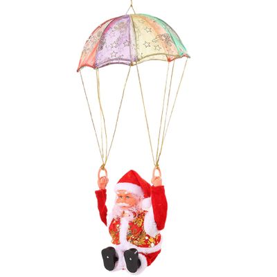 Christmas Toys Parachute Santa Electric Cute Cartoon Hanging Tumbling Santa Claus Decor with Music Christmas Decorations for Home Party for Kids