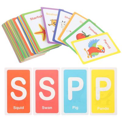 Abaodam Flash Cards Educational Alphabet Cognitive Learning for Bright Colors Portable for Home School Travel Early Childhood Development Accessory
