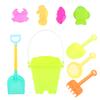 Abaodam Bright Color Sand Beach Pail Shovel Kit for Outdoor Summer Digging Water Play Large Round Castle Bucket with Ergonomic Handle Travel-Friendly Beach for Boys view 1