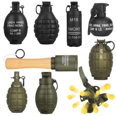 8Pcs Toy Hand Grenade for Tactical Game with 50 Round Ammo Model Battle Fake Grenade Toys for Outdoor Sport Role Play Prop Game,14+ and Adults
