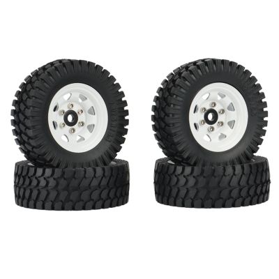 RC Tires Tyres Wheels Compatible with Axial Jr 90069 D90 TF2 for Tamiya CC01 LC70 for MST 1/10 RC Crawler Car 4PCS 1.55 Metal Beadlock Wheel Rim Tire Set