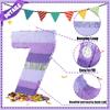 PCFING 20 Inch Number 7 Piata Purple Silver with 30 Inch Piata Stick Blindfold Confetti for Boy Girl Kids Birthday Party Decorations, Anniversary Celebration, Fiesta view 3