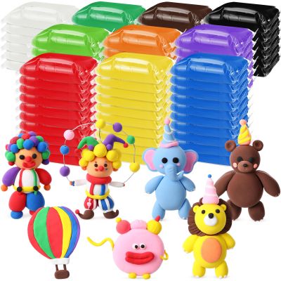 VioraWhite 72 Pcs 38oz Air Dry Clay Bulk Modeling Ultra Lightweight Foam Modeling Clay for Kids Adults DIY Gifts Party Arts Crafts and School Project Supplies(Carnival Color)
