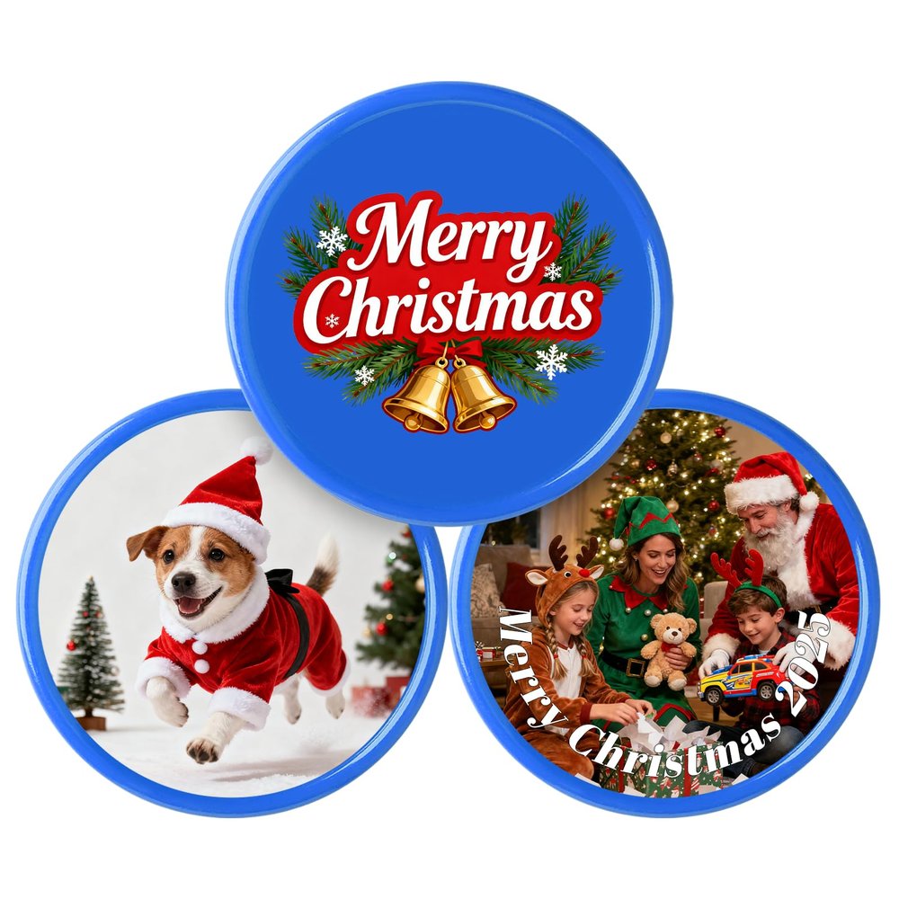 100-500PCS Custom Plastic Poker Chips with Logo & Image Multiple Colors Personalized Casino Chips Double Sided Printed Poker Chips Customizable for Bar Tokens, Custom Ball Makers Golf (Blue)
