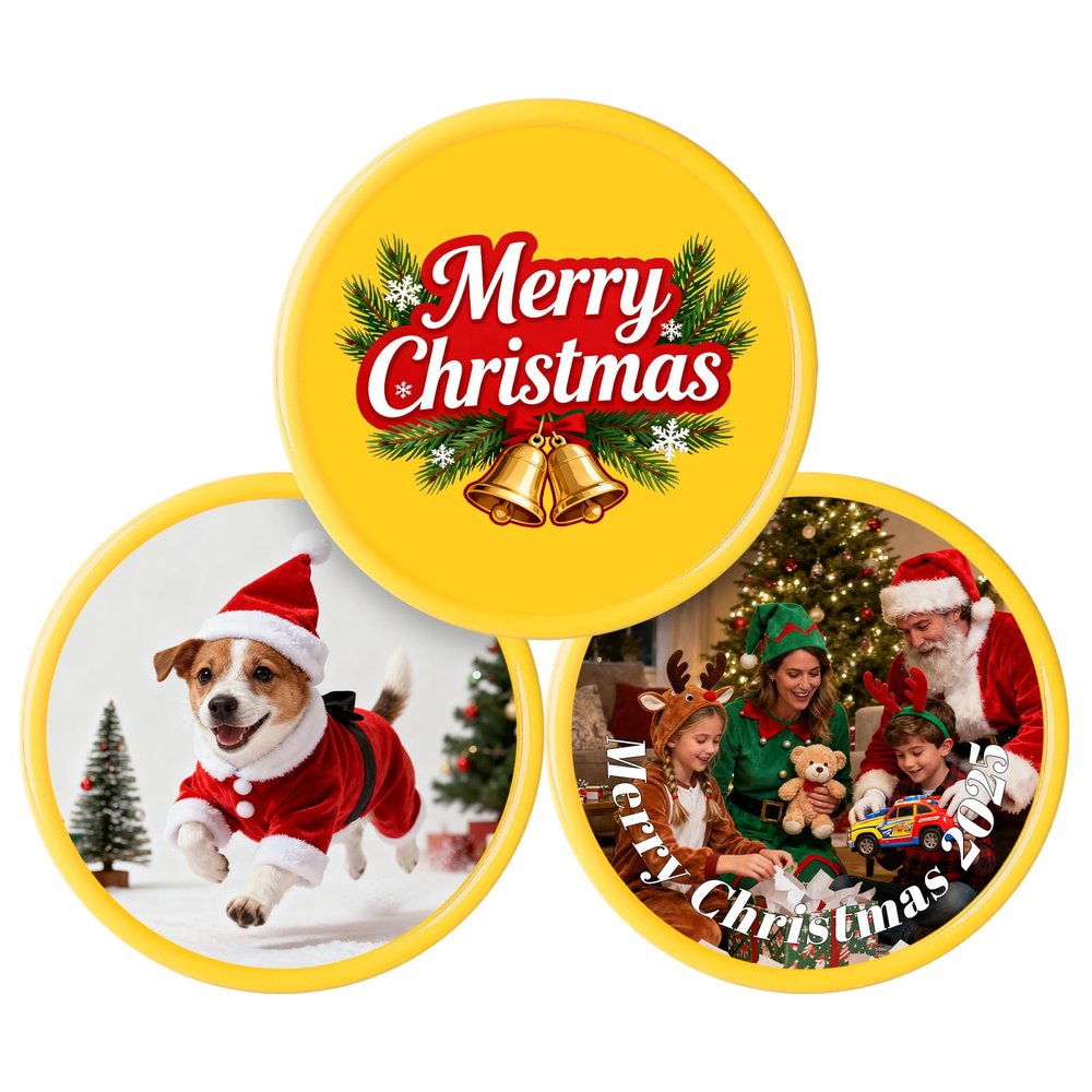 100-500PCS Custom Plastic Poker Chips with Logo & Image Multiple Colors Personalized Casino Chips Double Sided Printed Poker Chips Customizable for Bar Tokens, Custom Ball Makers Golf (Yellow)