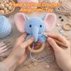 JUSTQUNSEEN Elephant Baby Rattle Teething Ring Cute Jungle Animal Sensory Toy for Baby Boys Girls 0-3 Months Knitted Crochet Plush Stuffed Texture Montessori Grasping Shaker Stroller Travel Gift view 3