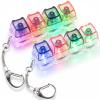 2 Pcs Keyboard Fidget Toy, Fidget Keychain Keyboard with LED Lights, Cat Shape Keyboard Decompression Button Finger Clicker Toys, Button Stress Relief Fidget to Relief Stress view 1