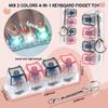 2 Pcs Keyboard Fidget Toy, Fidget Keychain Keyboard with LED Lights, Cat Shape Keyboard Decompression Button Finger Clicker Toys, Button Stress Relief Fidget to Relief Stress view 2