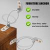10 Sets Furniture Anchors, Stainless Steel Premium Durable Anti-Tip Furniture Wall Anchor Practical Earthquake Straps for Baby Proofing Safety view 3