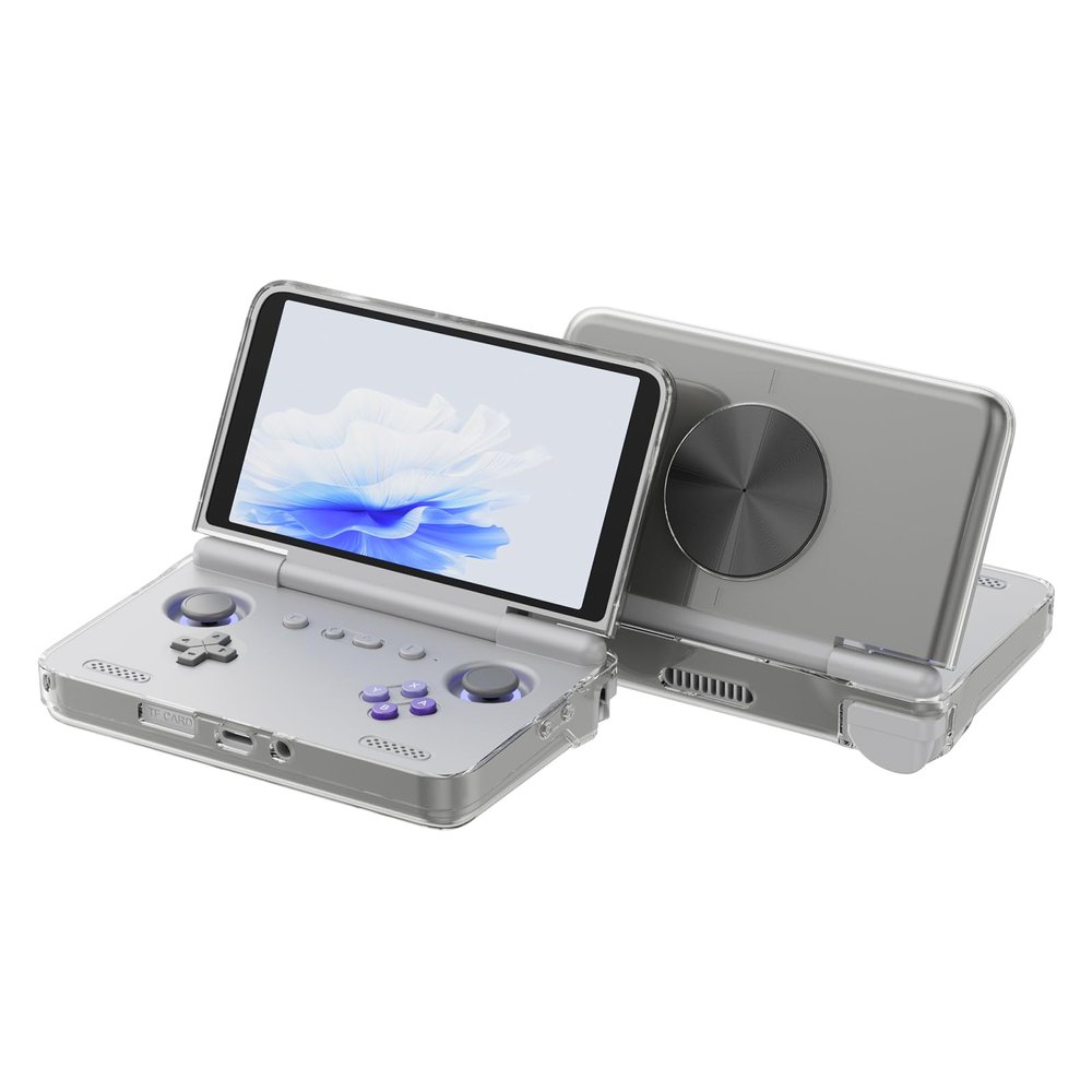 for Retroid Pocket Flip 2 Retro Game Console Protective Case,Clear TPU Cover Compatible with Retroid Pocket Flip 2,Shockproof Drop-Proof Game Console Case Cover (Clear Gray)