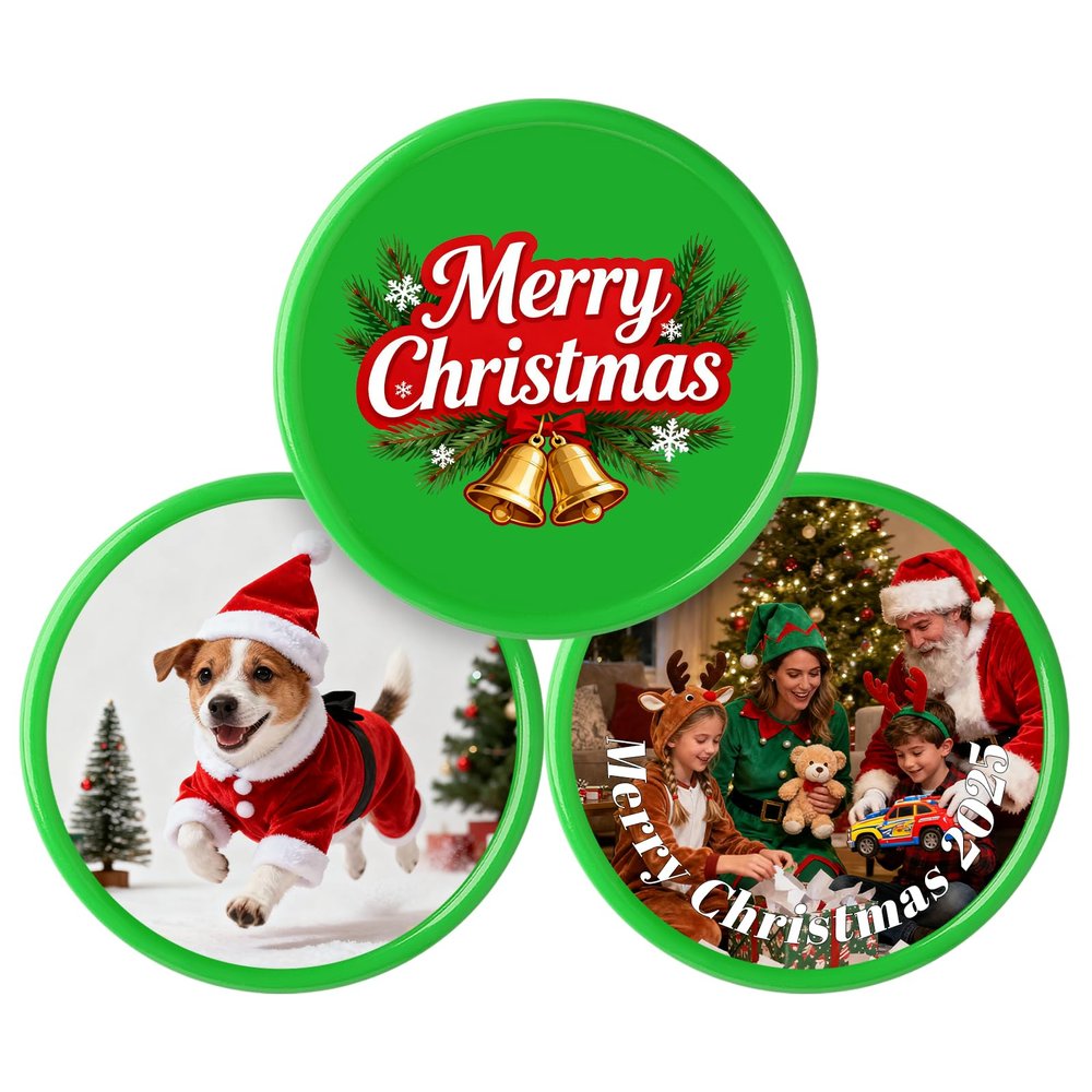 100-500PCS Custom Plastic Poker Chips with Logo & Image Multiple Colors Personalized Casino Chips Double Sided Printed Poker Chips Customizable for Bar Tokens, Custom Ball Makers Golf (Green)