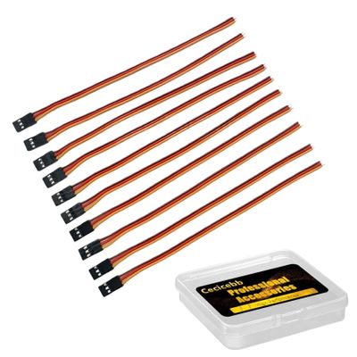 Cecicebb 10 Pieces 3-Pin Servo Extension Cables Servo Extension Cord RC Wire Cable Connectors Compatible with RC JR Car Airplanes