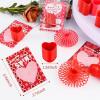 TATWOQ Valentine Fidget Toys with Cards 32 Pack - Valentines Day Cards for Kids & Heart Coil Springs, Classroom Exchange Gifts, Fidget Valentines for Class, Party Favors (Red+Pink) view 2