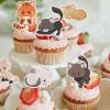 12Pcs Cat Cupcake Toppers - Cute Kitten Cake Decorations Party Cake Toppers for Cats Themed Birthday Parties Supplies,Baby Showers,Cat Lovers Gatherings view 3