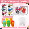 Seenelling 24 Sets Valentine's Day Modeling Clay with Cards Mini Modelings Dough Bulk Valentine Gifts for Kid Valentines Goodies Bag Filler Classroom Gift Exchange Party Favor(Monster Truck) view 2
