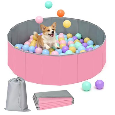 Dog Ball Pit, Foldable Balls Pit for Dogs, Ball Pit for All Types of Dogs, Foldable Play Pit for Dog Indoor and Outdoor Games, Party Toys Gifts(40inches in Diameter,No Ball Included) (Pick)