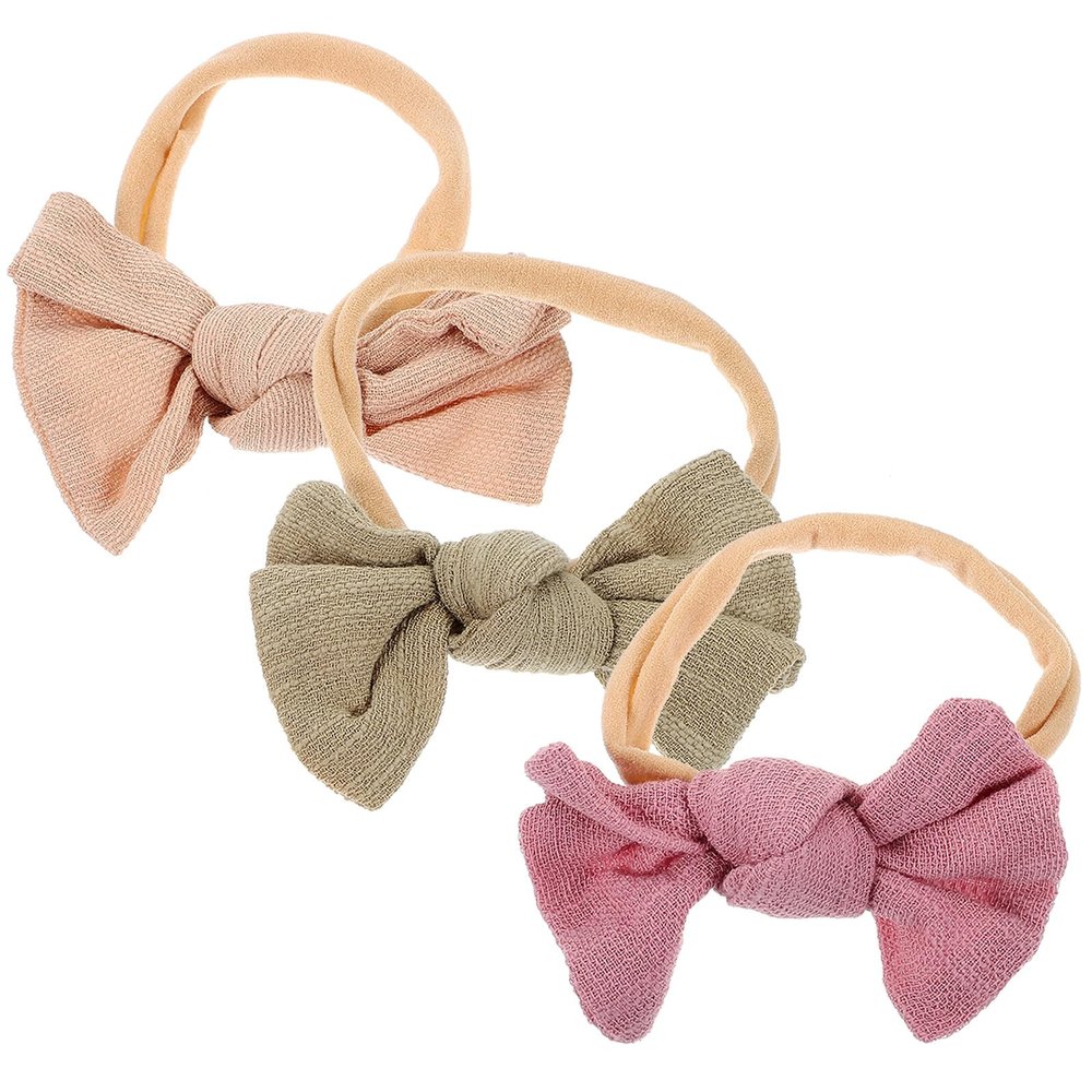 Abaodam 3pcs Bow Headbands for Soft Elastic Hairbands Comfortable Fit Non-slip Headdress Hair Accessories for Special Occasions and Everyday Wear