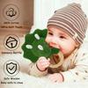10'' Baby Green Triceratops Stuffed Animal Set with 5.9'' Dino Wooden Baby Rattle Cute Cotton Baby Boy Gifts Teething Plush Doll Toy Teddy Bear for Newborn, Baby Shower, Birthday, Easter Gift view 2