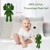 10'' Baby Green Triceratops Stuffed Animal Set with 5.9'' Dino Wooden Baby Rattle Cute Cotton Baby Boy Gifts Teething Plush Doll Toy Teddy Bear for Newborn, Baby Shower, Birthday, Easter Gift view 3