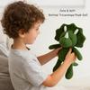 10'' Baby Green Triceratops Stuffed Animal Set with 5.9'' Dino Wooden Baby Rattle Cute Cotton Baby Boy Gifts Teething Plush Doll Toy Teddy Bear for Newborn, Baby Shower, Birthday, Easter Gift view 4